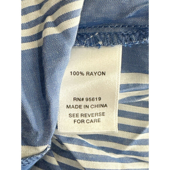 Single Thread Blue Striped Sleeveless Split Short Shift Dres Plus Women's 2X NWT - Picture 9 of 11